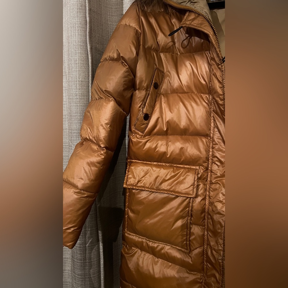Moncler Copper/Brown Puffer Coat with Fur lined Hood - Picture 4 of 8